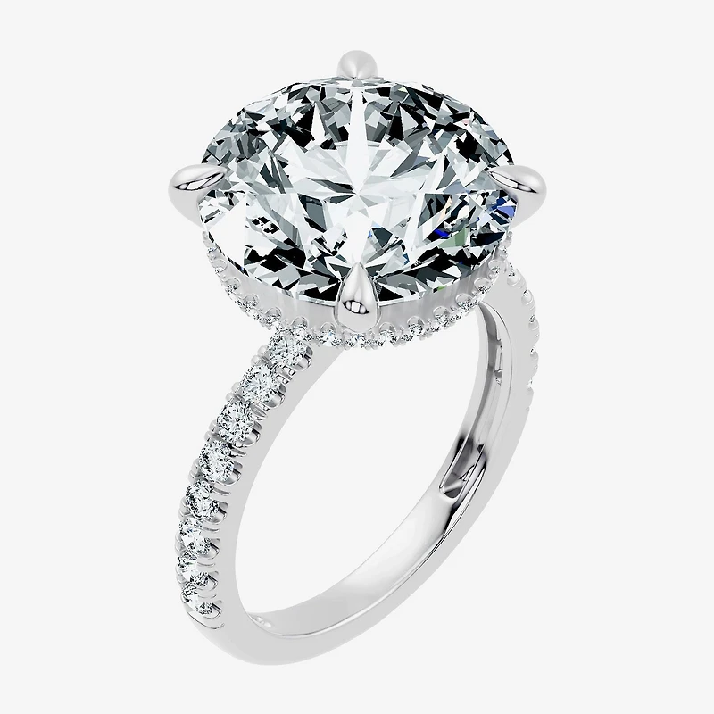 Signature By Modern Bride (G / Vs2-Si1) Womens 10 1/2 Ct. T.W. Lab Grown White Diamond 14K Gold Round Side Stone Engagement Ring