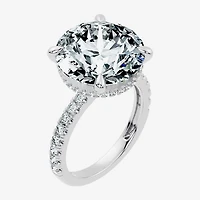 Signature By Modern Bride (G / Vs2-Si1) Womens 10 1/2 Ct. T.W. Lab Grown White Diamond 14K Gold Round Side Stone Engagement Ring