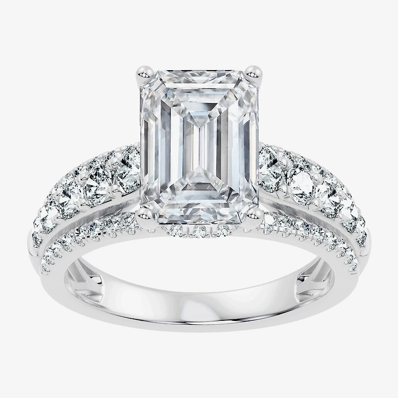 Signature By Modern Bride (G / Vs2-Si1) Womens 5 CT. T.W. Lab Grown White Diamond 10K Gold Side Stone Engagement Ring