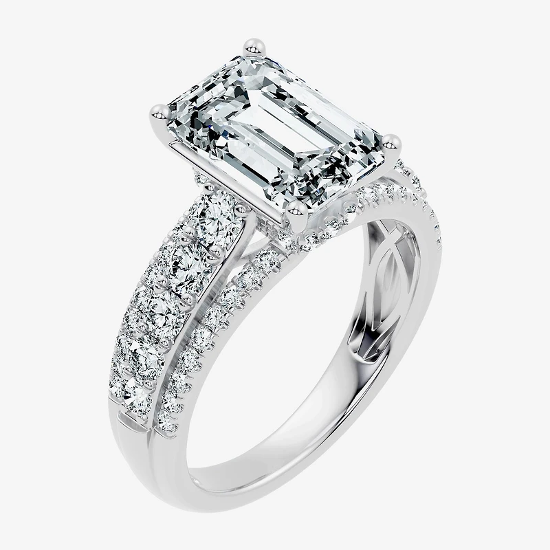 Signature By Modern Bride (G / Vs2-Si1) Womens 5 CT. T.W. Lab Grown White Diamond 10K Gold Side Stone Engagement Ring