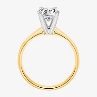 (I / I1) Womens 1 1/2 CT. Lab Grown White Diamond 14K Gold Over Silver Round Solitaire Engagement Ring
