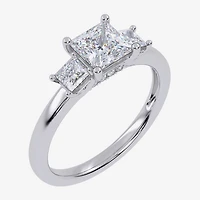 Love Lives Forever (G / Vs2-Si1) Womens 1 1/2 CT. T.W. Lab Grown White Diamond 10K Gold Side Stone 3-Stone Engagement Ring