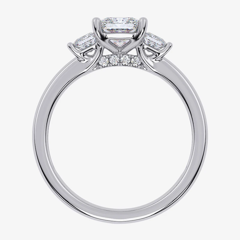 Love Lives Forever (G / Vs2-Si1) Womens 1 1/2 CT. T.W. Lab Grown White Diamond 10K Gold Side Stone 3-Stone Engagement Ring