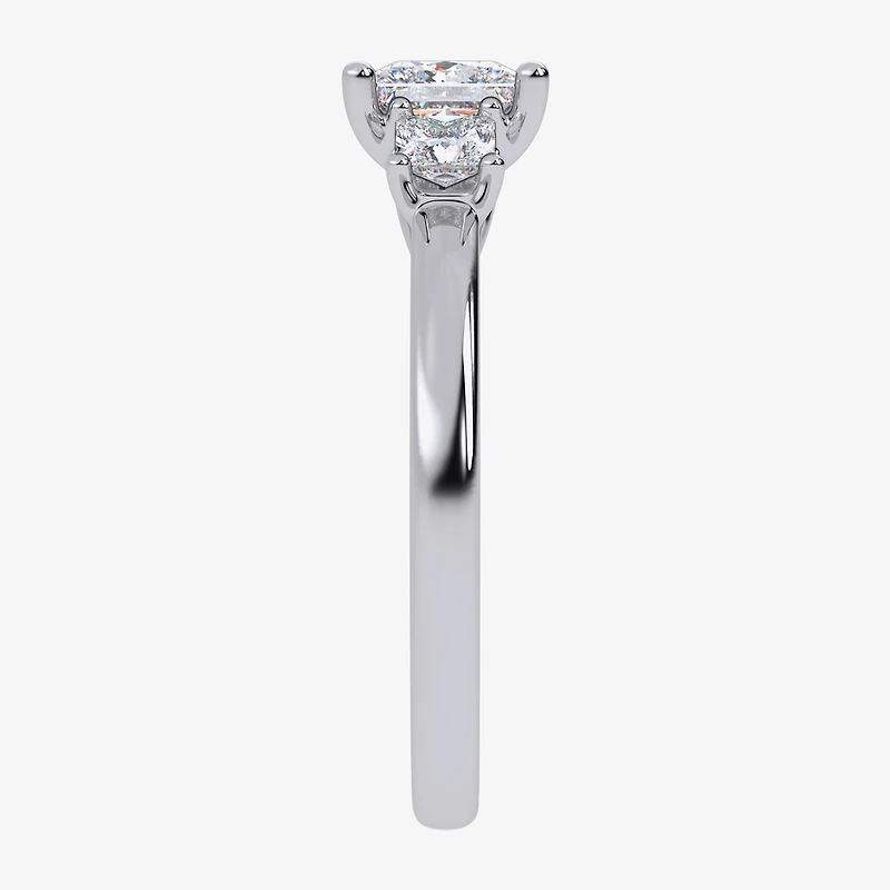 Love Lives Forever (G / Vs2-Si1) Womens 1 1/2 CT. T.W. Lab Grown White Diamond 10K Gold Side Stone 3-Stone Engagement Ring