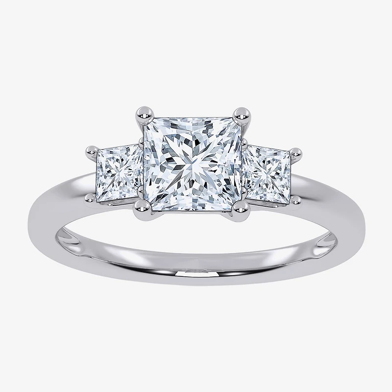 Love Lives Forever (G / Vs2-Si1) Womens 1 1/2 CT. T.W. Lab Grown White Diamond 10K Gold Side Stone 3-Stone Engagement Ring