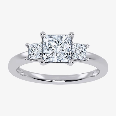 Love Lives Forever (G / Vs2-Si1) Womens 1 1/2 CT. T.W. Lab Grown White Diamond 10K Gold Side Stone 3-Stone Engagement Ring