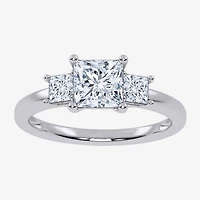 Love Lives Forever (G / Vs2-Si1) Womens 1 1/2 CT. T.W. Lab Grown White Diamond 10K Gold Side Stone 3-Stone Engagement Ring