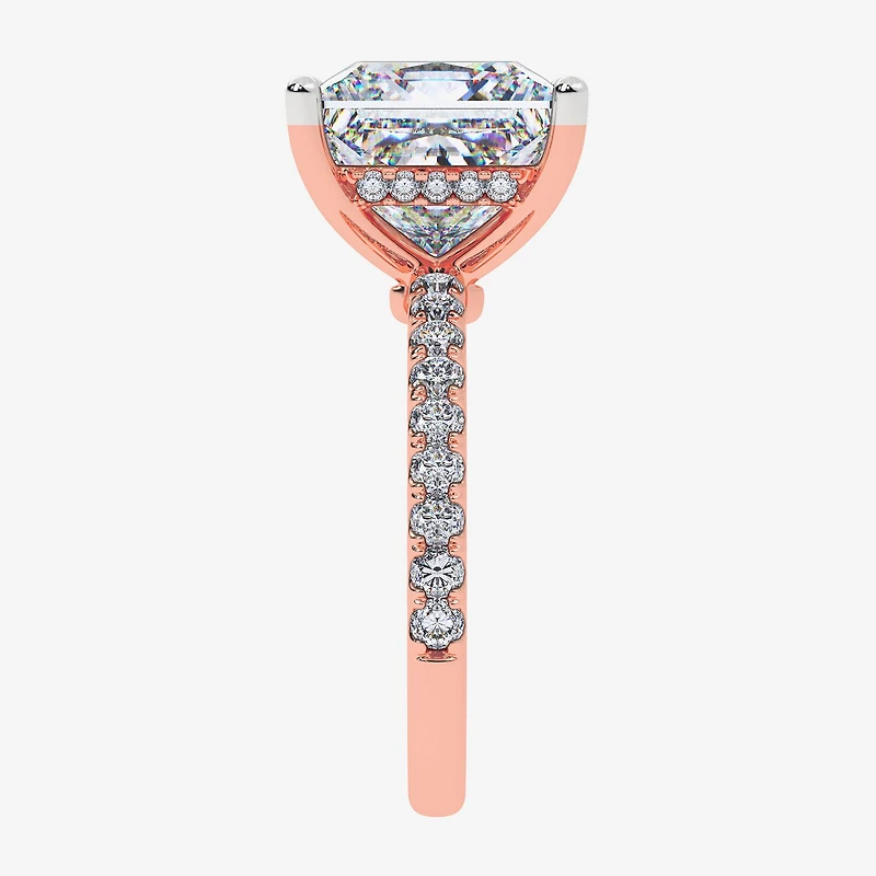 F-G / Vs2-Si1) Womens 1/2 Ct. T.W. Lab Grown White Diamond 14K Gold Side Stone Engagement Ring