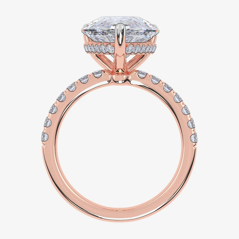 (F-G / Vs2-Si1) Womens 8 1/2 Ct. T.W. Lab Grown White Diamond 14K Gold Pear Side Stone Engagement Ring