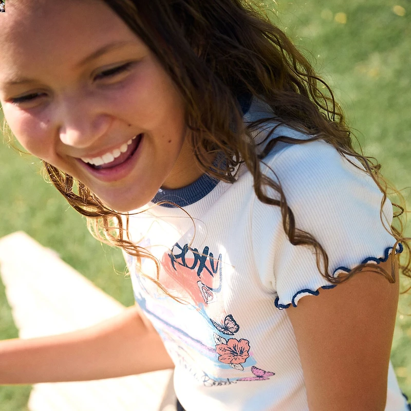 Roxy Big Kid Girls Crew Neck Short Sleeve Regular Fit Graphic T-Shirt