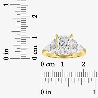 Bridal Addiction (E-F / Vs1-Vs2) Womens 4 CT. T.W. Lab Grown White Diamond 14K Gold Rectangular Side Stone -Stone Engagement Ring