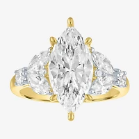 Bridal Addiction (E-F / Vs1-Vs2) Womens 4 CT. T.W. Lab Grown White Diamond 14K Gold Marquise Side Stone Engagement Ring