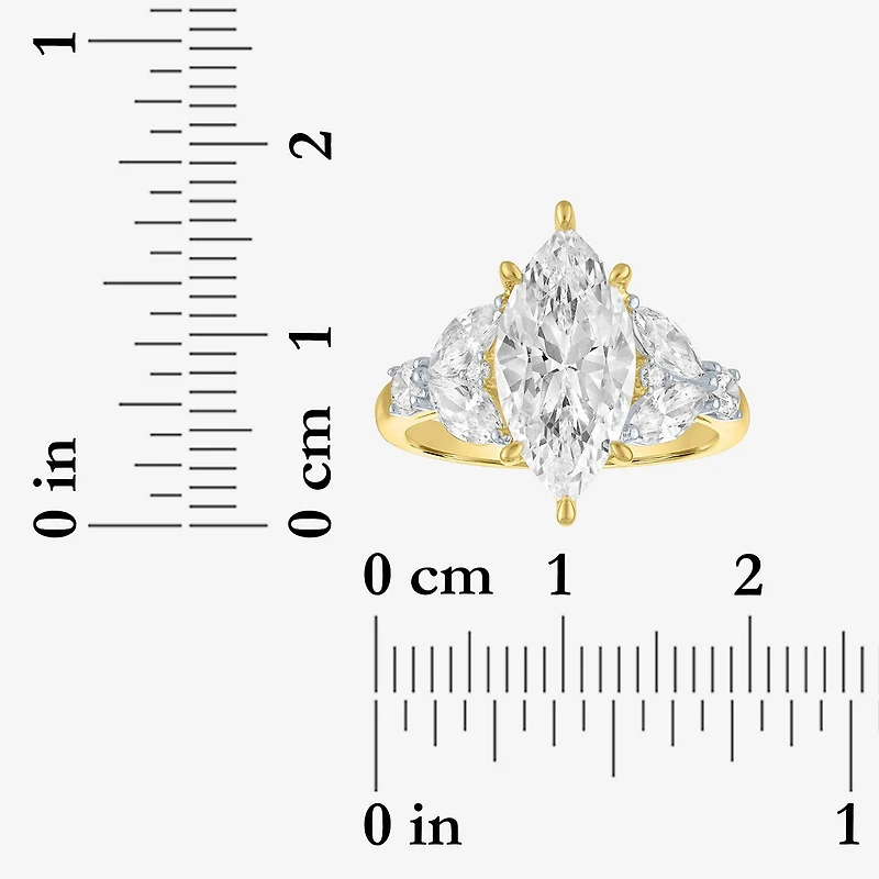 Bridal Addiction (E-F / Vs1-Vs2) Womens 4 CT. T.W. Lab Grown White Diamond 14K Gold Marquise Side Stone Engagement Ring