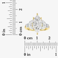 Bridal Addiction (E-F / Vs1-Vs2) Womens 4 CT. T.W. Lab Grown White Diamond 14K Gold Marquise Side Stone Engagement Ring