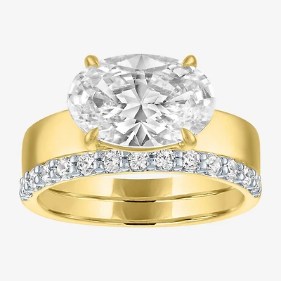 Bridal Addiction (E-F / Vs1-Vs2) Womens 3 1/3 Ct. T.W. Lab Grown White Diamond 10K Gold Oval Solitaire Set