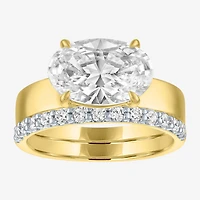 Bridal Addiction (E-F / Vs1-Vs2) Womens 3 1/3 Ct. T.W. Lab Grown White Diamond 10K Gold Oval Solitaire Set