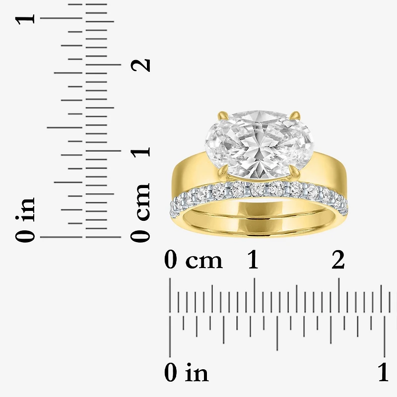Bridal Addiction (E-F / Vs1-Vs2) Womens 3 1/3 Ct. T.W. Lab Grown White Diamond 10K Gold Oval Solitaire Set