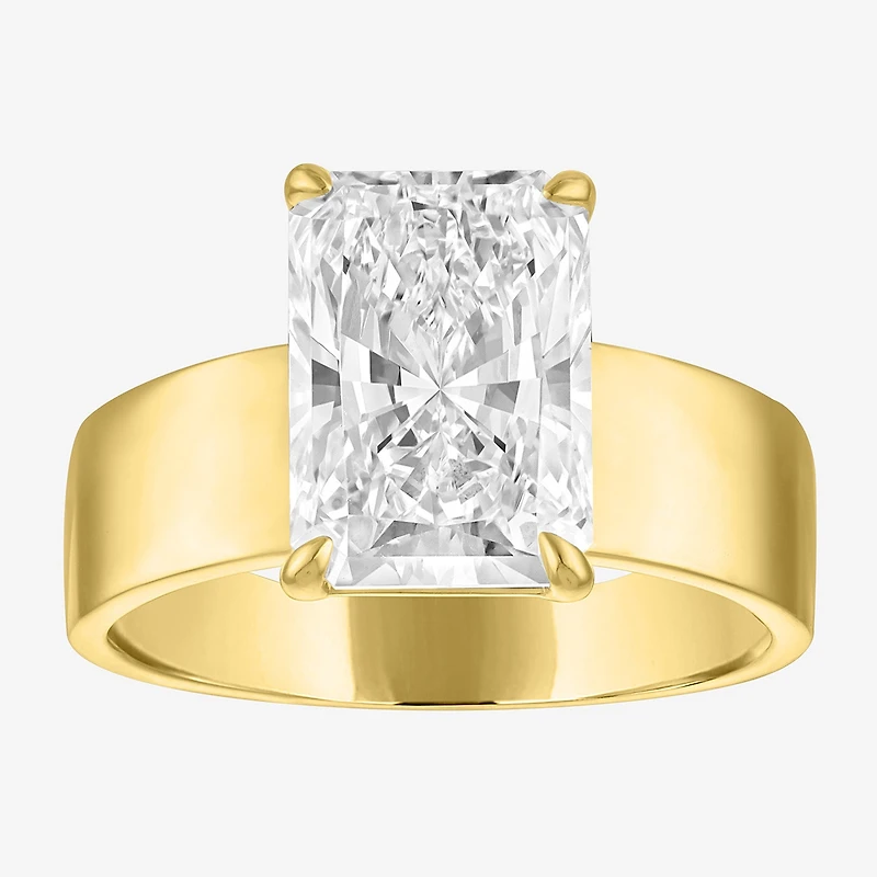 Bridal Addiction (E-F / Vs1-Vs2) Womens 4 CT. Lab Grown White Diamond 14K Gold Rectangular Solitaire Engagement Ring