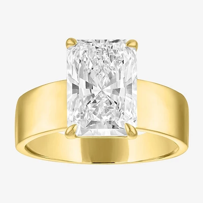 Bridal Addiction (E-F / Vs1-Vs2) Womens 4 CT. Lab Grown White Diamond 14K Gold Rectangular Solitaire Engagement Ring