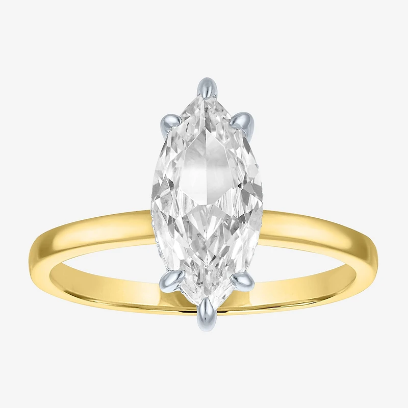 Bridal Addiction (E-F / Vs1-Vs2) Womens CT. T.W. Lab Grown White Diamond 14K Gold Marquise Solitaire Engagement Ring
