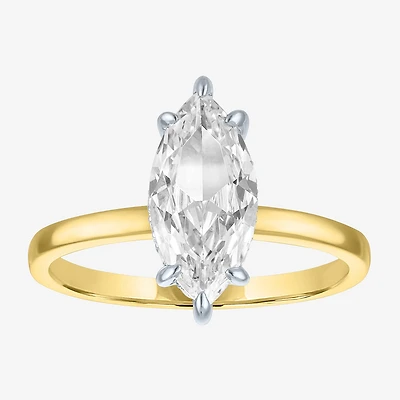 Bridal Addiction (E-F / Vs1-Vs2) Womens 1/ Ct. T.W. Lab Grown White Diamond 14K Gold Marquise Solitaire Engagement Ring