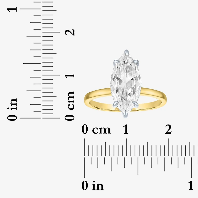 Bridal Addiction (E-F / Vs1-Vs2) Womens 3 1/6 Ct. T.W. Lab Grown White Diamond 14K Gold Marquise Solitaire Engagement Ring