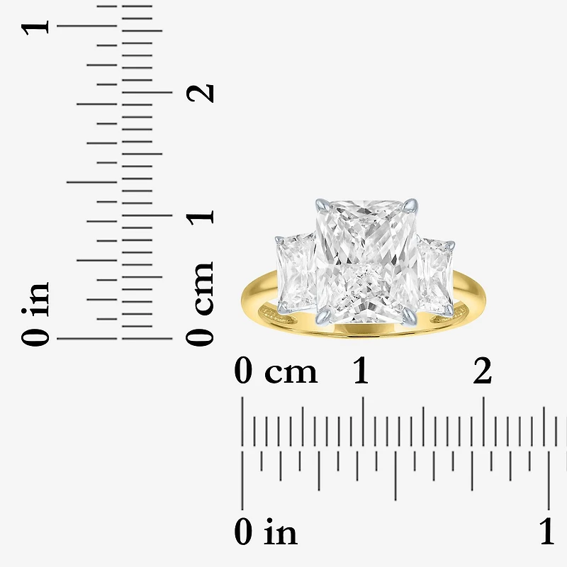 Bridal Addiction (E-F / Vs1-Vs2) Womens 4 /4 CT. T.W. Lab Grown White Diamond 14K Gold Rectangular Side Stone Engagement Ring