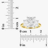 Bridal Addiction (E-F / Vs1-Vs2) Womens 4 /4 CT. T.W. Lab Grown White Diamond 14K Gold Rectangular Side Stone Engagement Ring