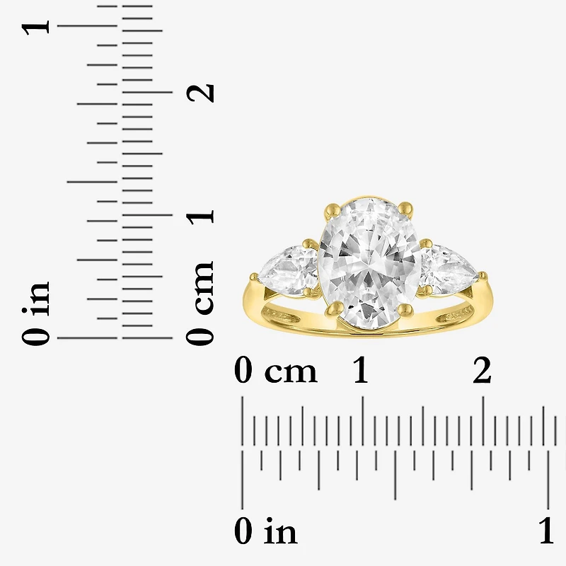 Bridal Addiction (E-F / Vs1-Vs2) Womens 4 CT. T.W. Lab Grown White Diamond 14K Gold Oval Side Stone 3-Stone Engagement Ring