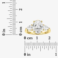Bridal Addiction (E-F / Vs1-Vs2) Womens 4 CT. T.W. Lab Grown White Diamond 14K Gold Oval Side Stone 3-Stone Engagement Ring