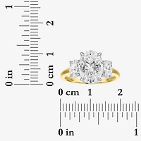 Bridal Addiction (E-F / Vs1-Vs2) Womens 4 CT. T.W. Lab Grown White Diamond 14K Gold Oval Side Stone 3-Stone Engagement Ring