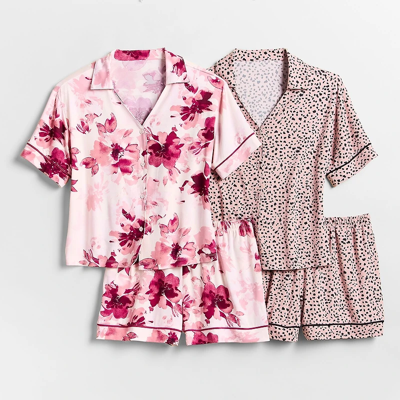 Ambrielle Womens Short Sleeve 2-pc. Pajama Set
