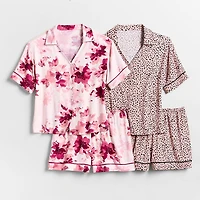 Ambrielle Womens Short Sleeve 2-pc. Pajama Set