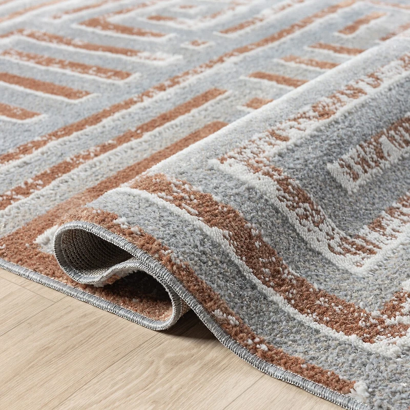 LR Home Riley Geometric Washable Indoor Rectangular Accent Rug