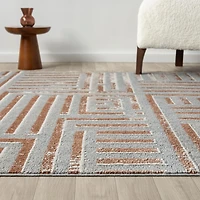 LR Home Riley Geometric Washable Indoor Rectangular Accent Rug