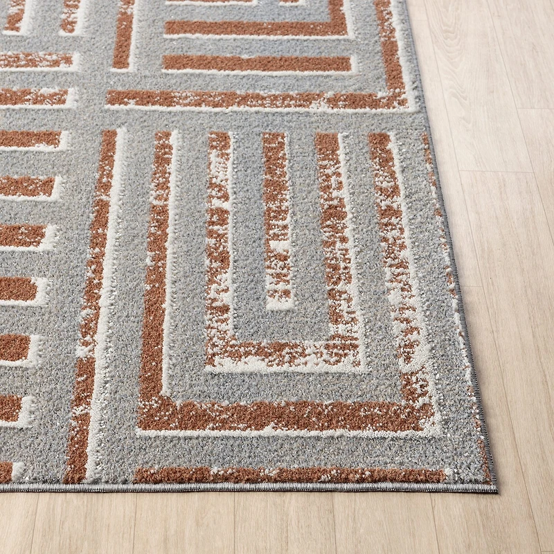LR Home Riley Geometric Washable Indoor Rectangular Accent Rug