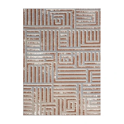 LR Home Riley Geometric Washable Indoor Rectangular Accent Rug