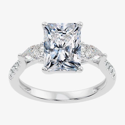 Signature By Modern Bride (F-G / Vs2-Si1) Womens 2 1/2 CT. T.W. Lab Grown White Diamond 10K Gold Rectangular Side Stone 3-Stone Engagement Ring