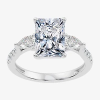 Signature By Modern Bride (F-G / Vs2-Si1) Womens 2 1/2 CT. T.W. Lab Grown White Diamond 10K Gold Rectangular Side Stone 3-Stone Engagement Ring