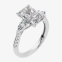 Signature By Modern Bride (F-G / Vs2-Si1) Womens 2 1/2 CT. T.W. Lab Grown White Diamond 10K Gold Rectangular Side Stone 3-Stone Engagement Ring