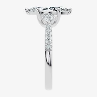 Signature By Modern Bride (F-G / Vs2-Si1) Womens 2 1/2 CT. T.W. Lab Grown White Diamond 10K Gold Marquise Side Stone 3-Stone Engagement Ring