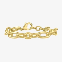 Bold Addiction Womens 14K Gold Over Brass 7.5 Inch Hollow Chain Bracelet