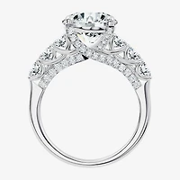 Signature By Modern Bride (F-G / Vs2-Si1) Womens CT. T.W. Lab Grown White Diamond 10K Gold Round Side Stone Engagement Ring
