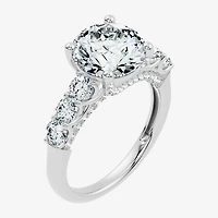 Signature By Modern Bride (F-G / Vs2-Si1) Womens CT. T.W. Lab Grown White Diamond 10K Gold Round Side Stone Engagement Ring