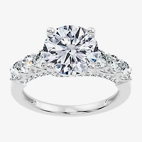 Signature By Modern Bride (F-G / Vs2-Si1) Womens CT. T.W. Lab Grown White Diamond 10K Gold Round Side Stone Engagement Ring