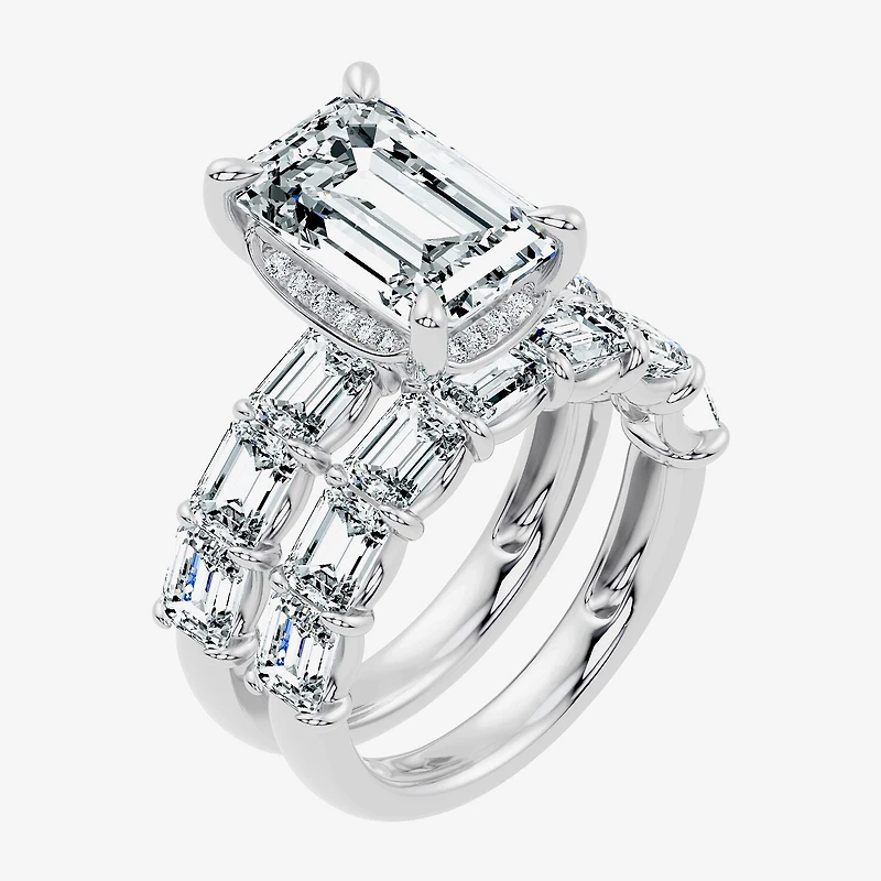 Signature By Modern Bride (F-G / Vs2-Si1) Womens 8 1/4 Ct. T.W. Lab Grown White Diamond 14K Gold Side Stone Bridal Set
