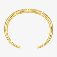Bold Addiction Womens White Sapphire 14K Gold Over Brass Cuff Bracelet