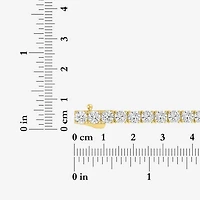 Bold Addiction Womens Lab Created White Sapphire 14K Gold Over Brass 7.5 Inch Tennis Bracelet