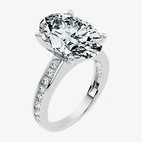 Signature By Modern Bride (F-G / Vs2-Si1) Womens / CT. T.W. Lab Grown White Diamond 14K Gold Oval Side Stone Engagement Ring