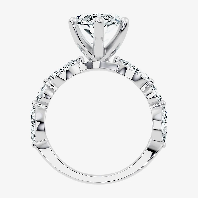 Signature By Modern Bride (F-G / Vs2-Si1) Womens CT. T.W. Lab Grown White Diamond 14K Gold Marquise Side Stone Engagement Ring